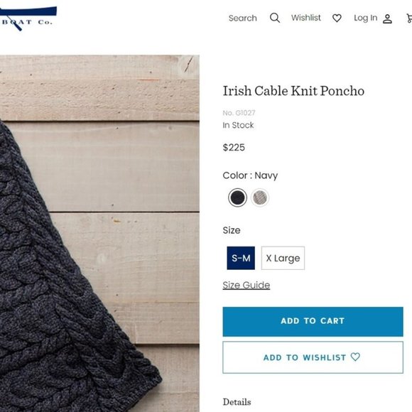 Guideboat Irish Cable Knit Poncho Sweater Virgin Wool Women's Size S/M H11612 - Picture 12 of 12